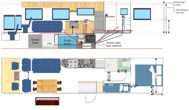 floor plan. Driver side plan